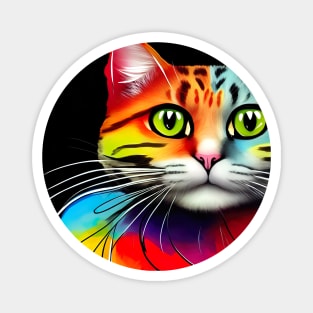 Colorful Cat Art Designs Magnet